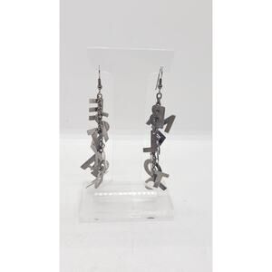 Vintage Earrings Super Long Dangle Letter Charms Spell Words 1970s Create